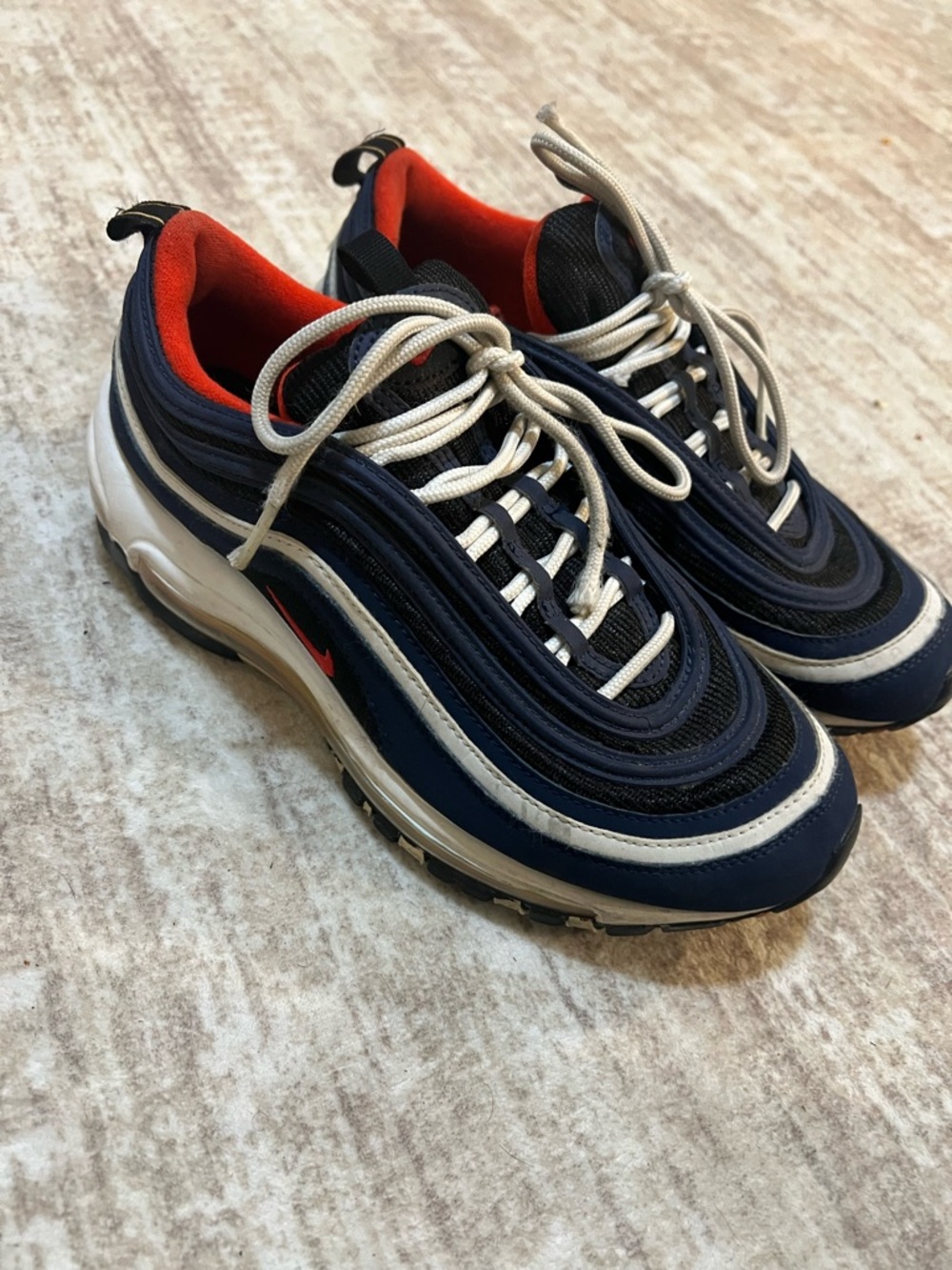 Women Nike Navy, White and Red Air Max 97 Sneakers
